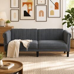 Elevate Your Living Room with a Grey Velvet 2-Seater Sofa