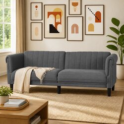 Elevate Your Living Space with a Grey Velvet 3-Seater Sofa