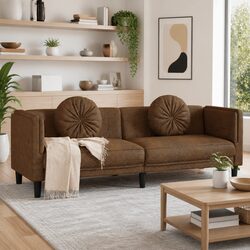 Enhance Your Living Space with This Brown 3-Seater Sofa