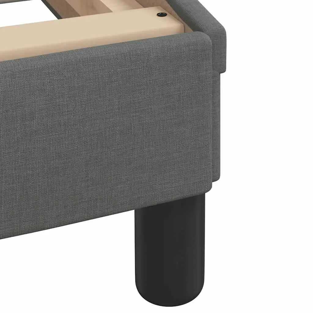 Bed Frame Grey 90x190 cm Fabric Headboard Bedroom Furniture Slats Support