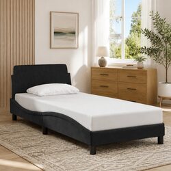 Elegant Velvet Upholstered Bed Frame with Headboard