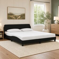 Elegant Black Velvet King Bed Frame 180x200 cm for Your Bedroom