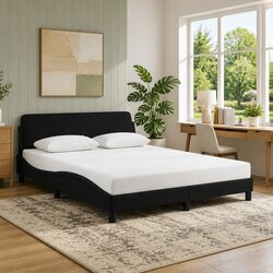Chic Velvet Queen Bed Frame with Supportive Headboard