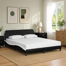 Elevate Your Bedroom with This Black Faux Leather Bed Frame
