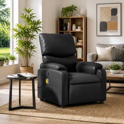 Relaxation-Enhancing Massage Recliner in Black