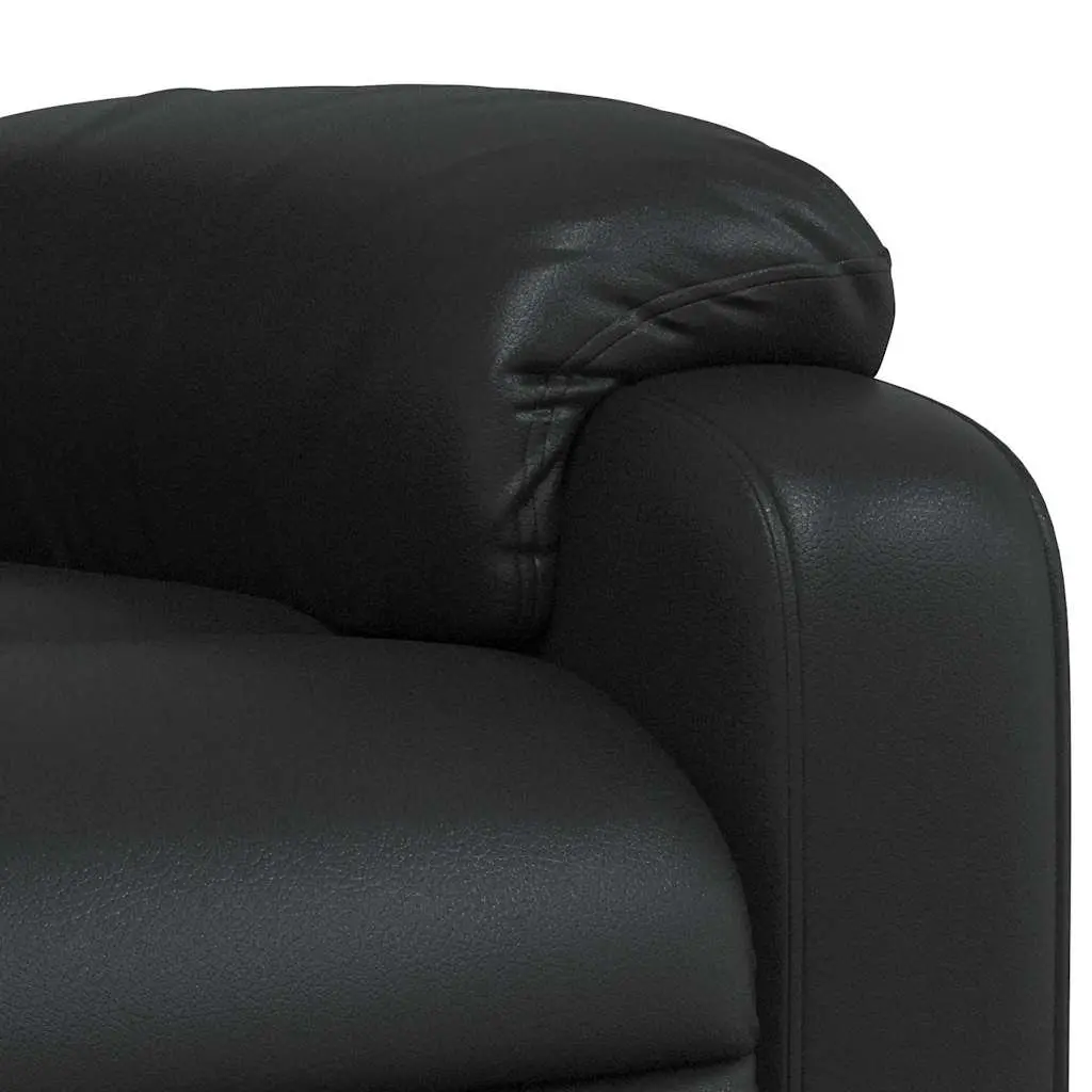 Massage Recliner Chair Black Faux Leather Manual Reclining with Vibration Massage
