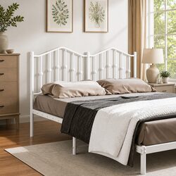 Stylish 135 cm Black Metal Headboard for Bedrooms
