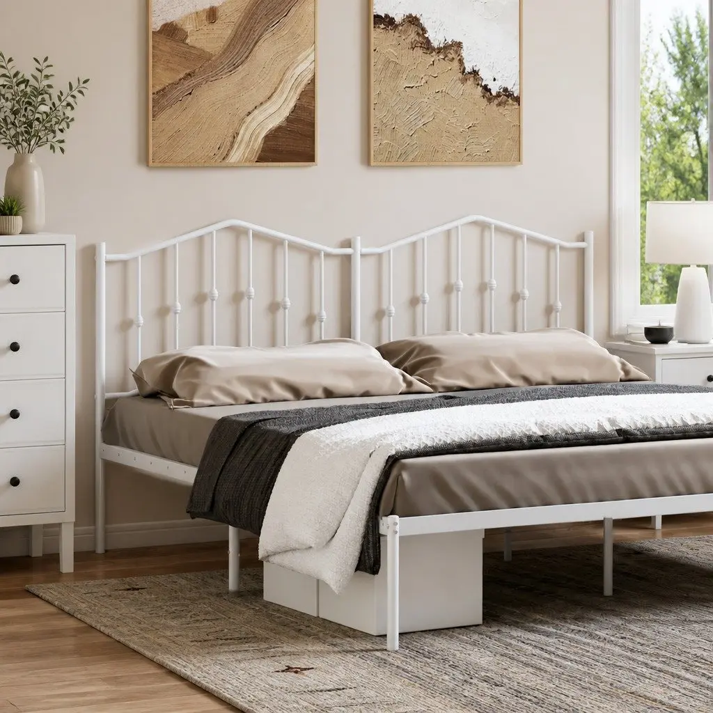 Metal Headboard 180cm Sturdy Steel Construction Provides Back Support for Bedroom Furniture