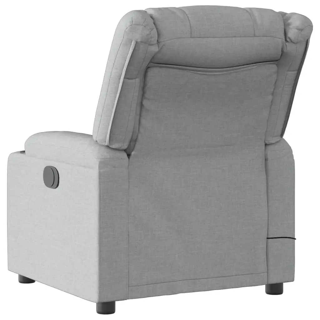 Massage Recliner Chair Grey Fabric Manual Reclining Vibration Footrest 135 Degrees Tilt