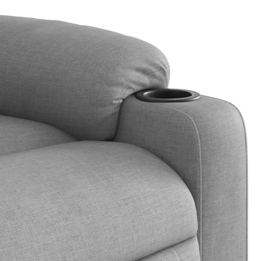 Massage Recliner Chair Grey Fabric Manual Reclining Vibration Footrest 135 Degrees Tilt