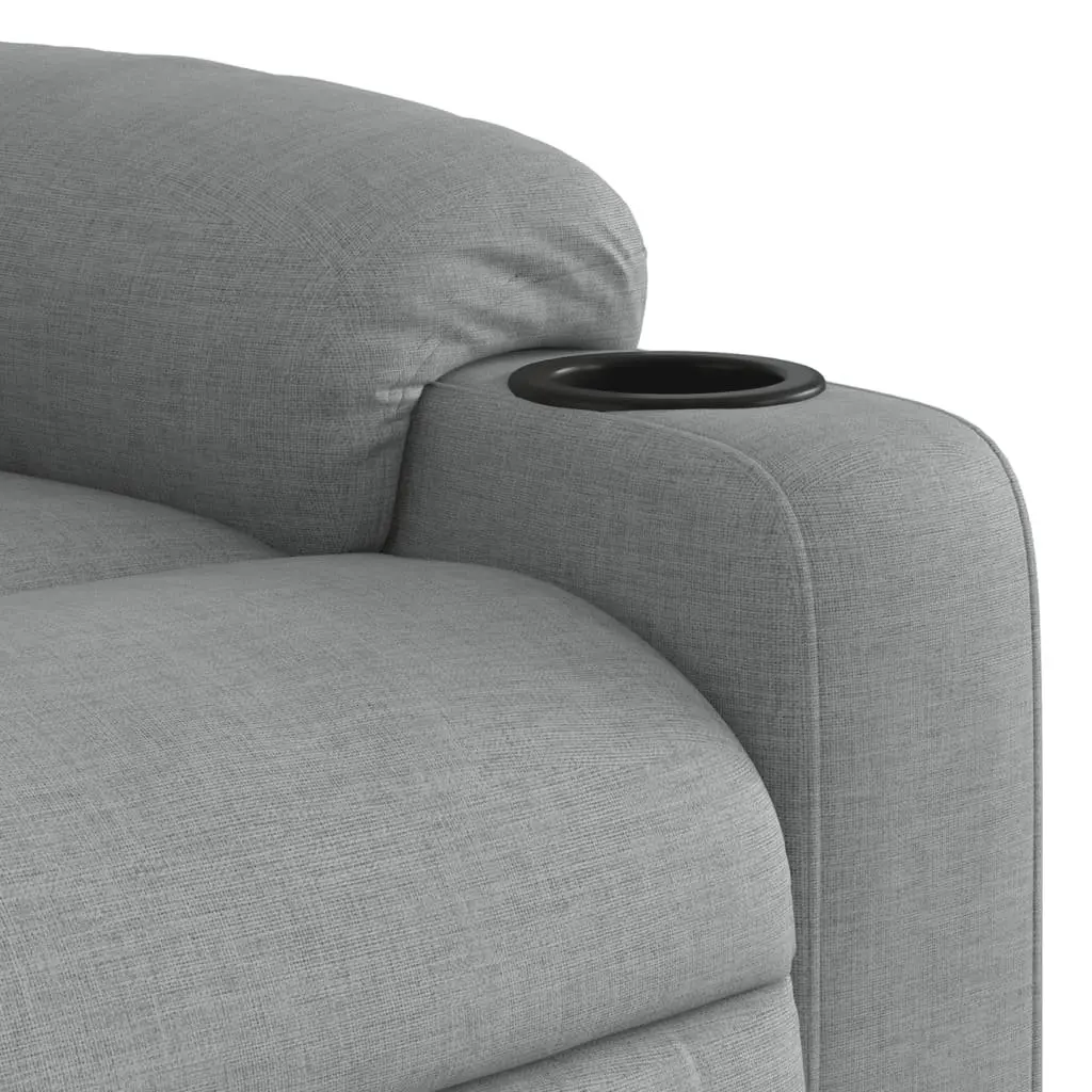 Massage Recliner Chair Grey Fabric Manual Reclining with Vibration Massage Function