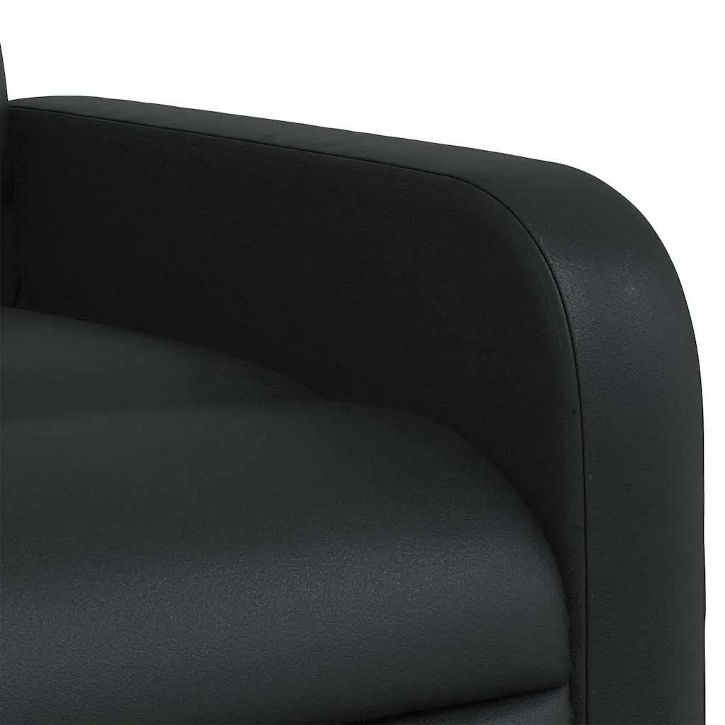 Massage Recliner Chair Black Faux Leather Manual Reclining with 6 Massage Points