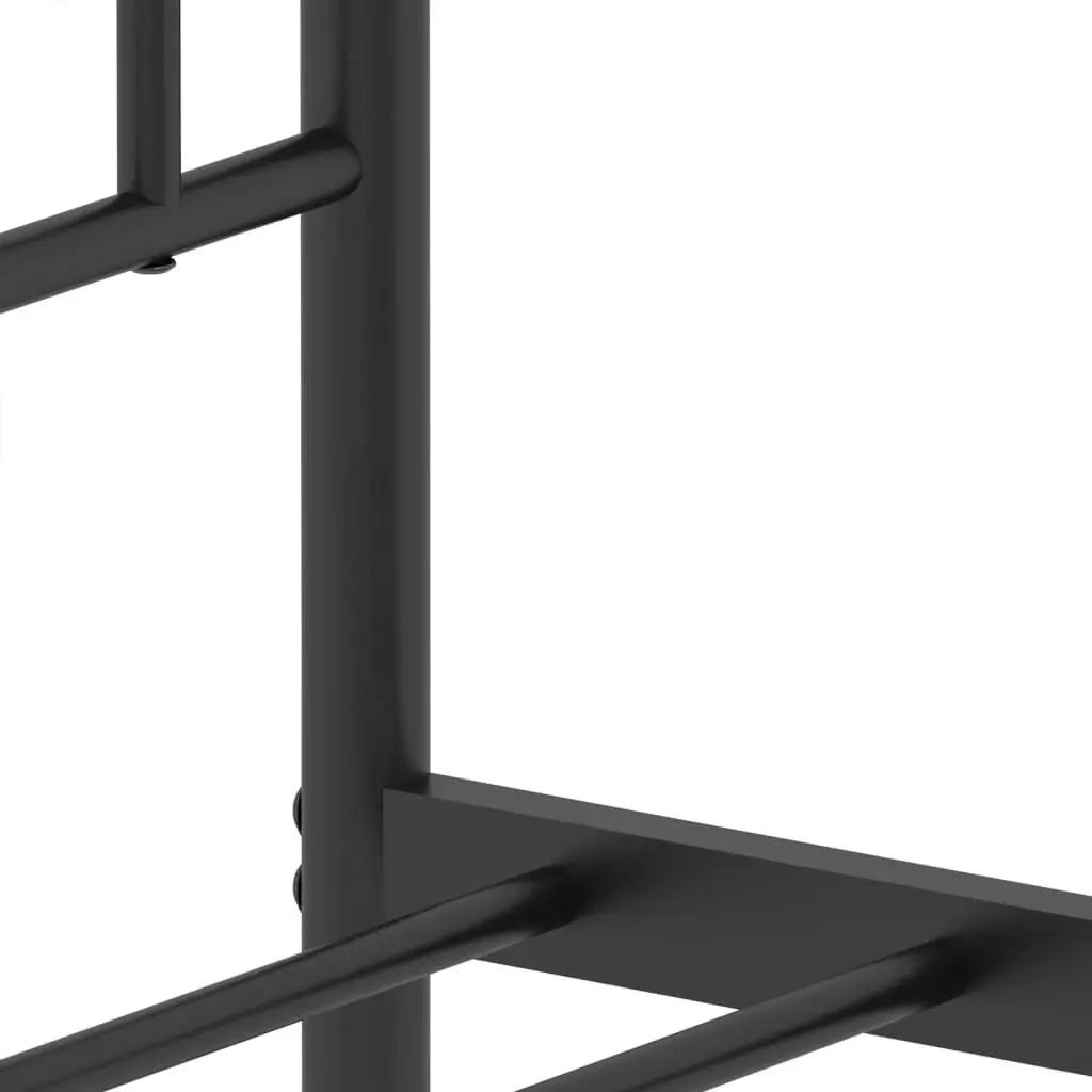 Metal Bed Frame King Single 107x203 cm with Footboard and Under-Bed Storage Space Black