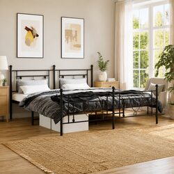 King Size Metal Bed Frame 183x203 cm with Classic Design