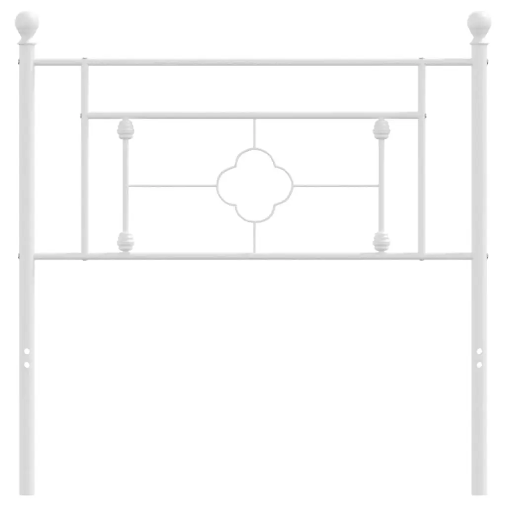 Metal Headboard 90cm White Powder-Coated Steel Bedroom Furniture Support