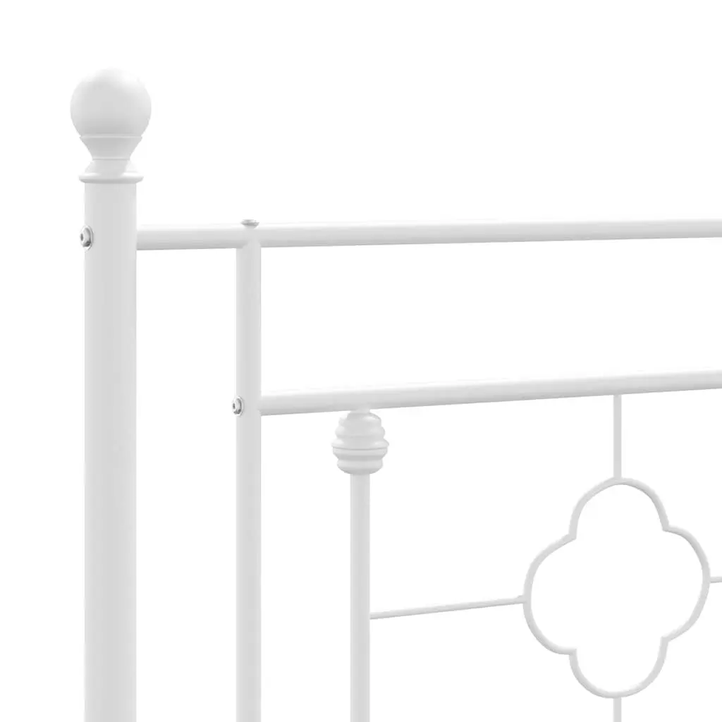 Metal Headboard 90cm White Powder-Coated Steel Bedroom Furniture Support