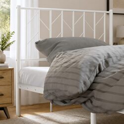 Elevate Your Bedroom with a White 90cm Metal Headboard
