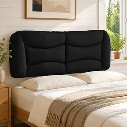 Headboard Cushion Black 137cm Double Bed Wall Mounted Upholstered Pillow Support