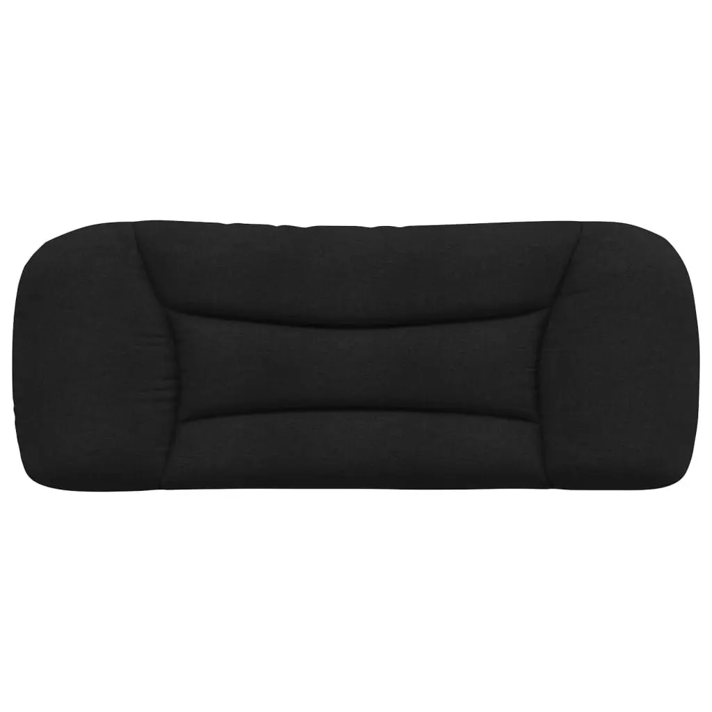 Headboard Cushion King Single Upholstered Bed Pillow Wavy Design Black Fabric