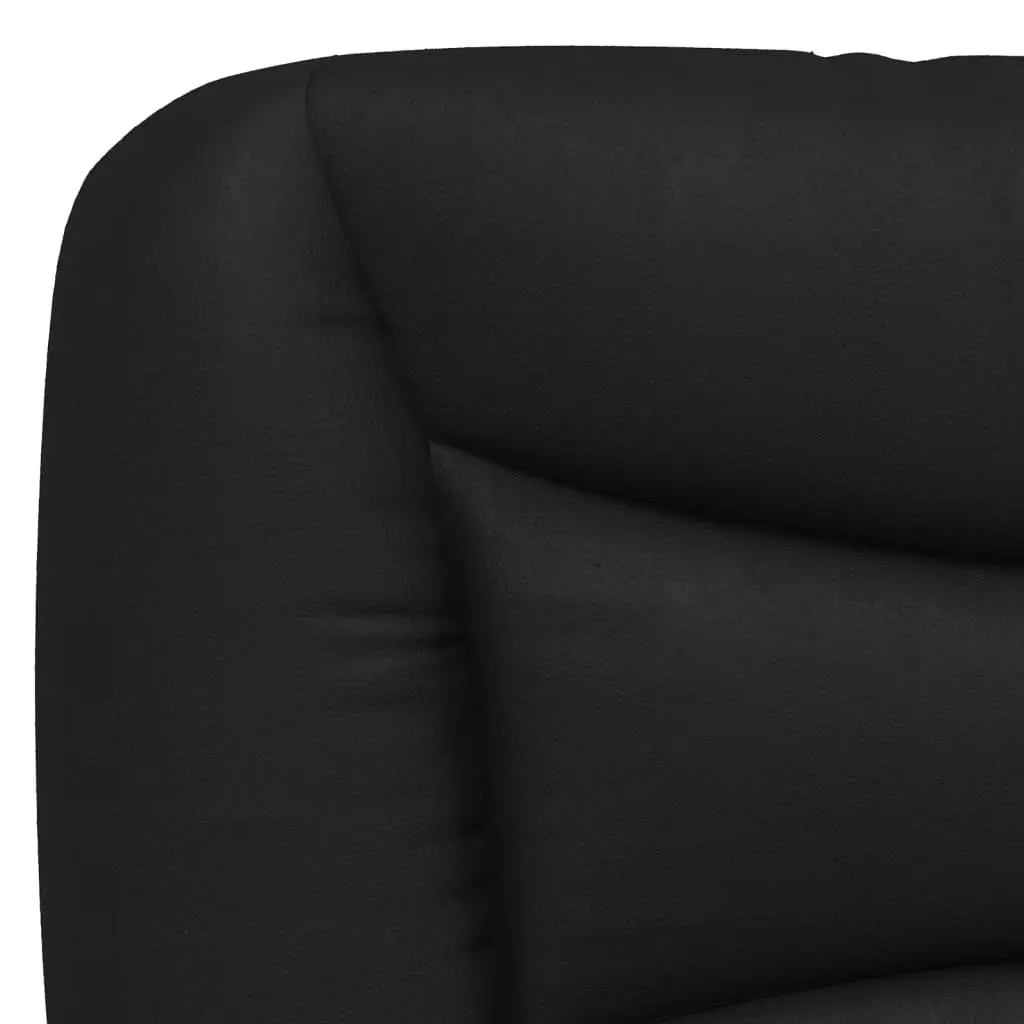 Headboard Cushion 107cm Black Faux Leather Wall Mounted Pillow