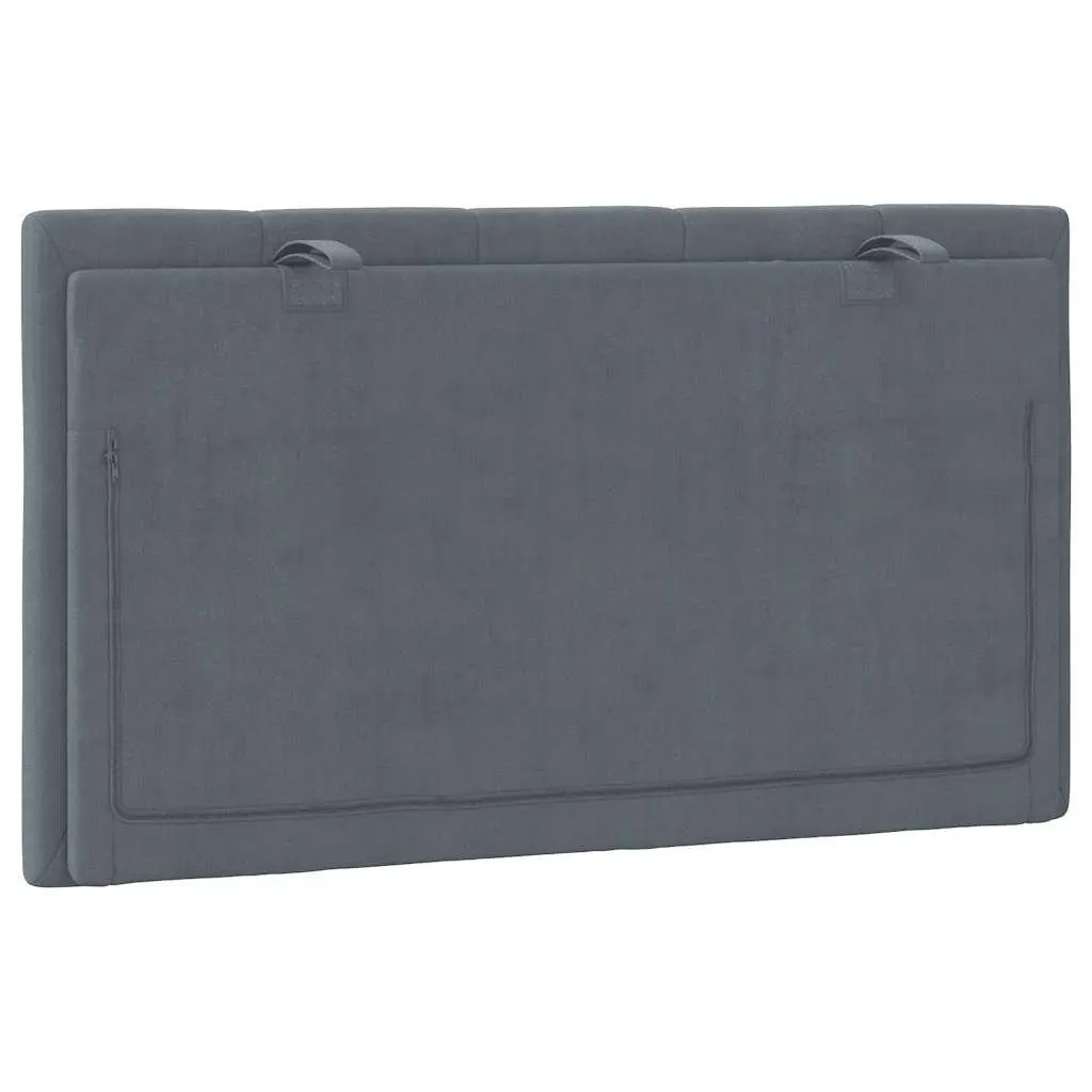 Headboard Cushion 90cm Grey Velvet Upholstered Bed Wall Mount Hanging Pillow