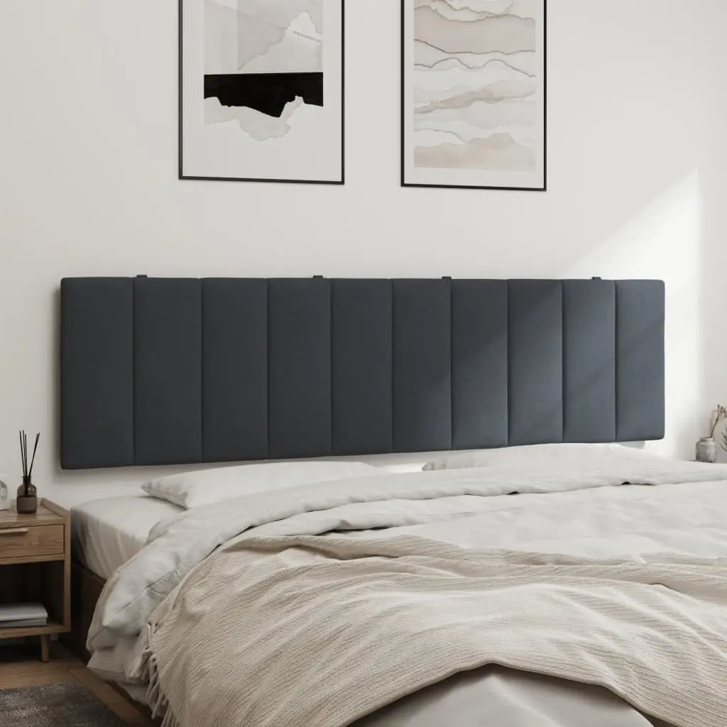 Headboard Cushion 180cm Dark Grey Velvet Wall Mounted Bed Pillow Support