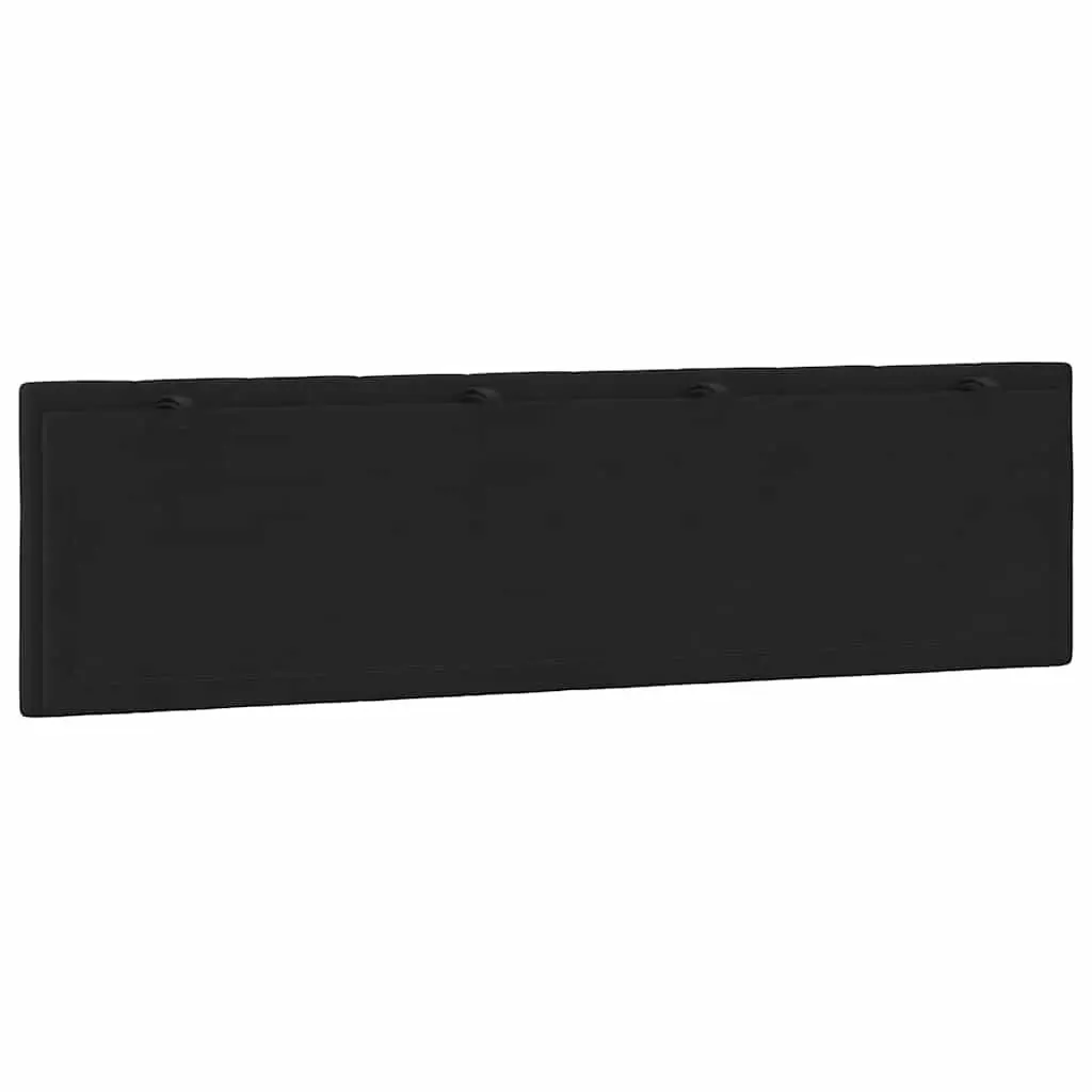 Headboard Cushion 180cm Black Velvet Wall Mounted Bed Pillow with Straps