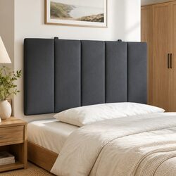 Enhance Your Bedroom with a 107cm Grey Velvet Headboard Cushion