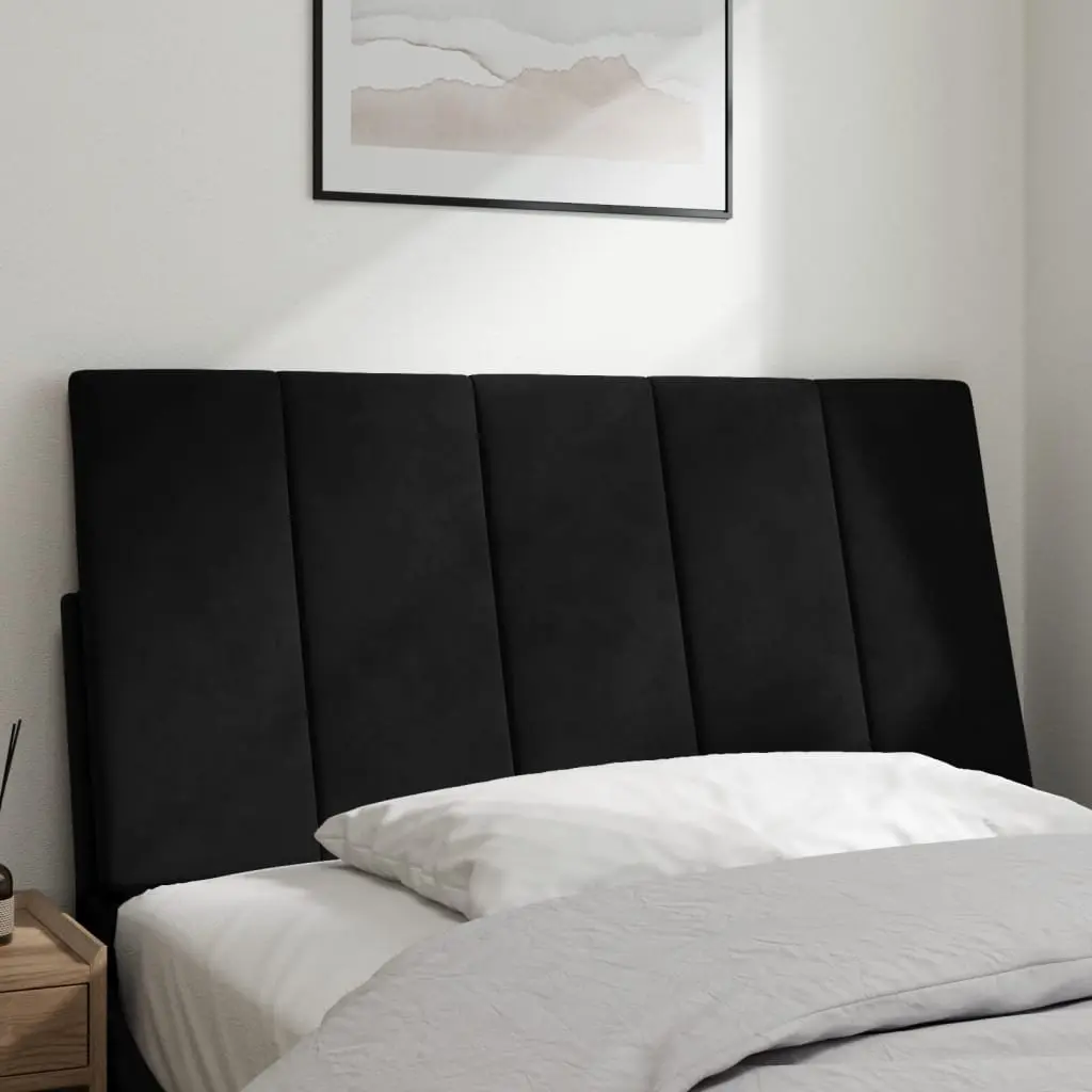 Headboard Cushion 107cm Black Velvet Soft Support for Bedroom Wall or Bed Frame