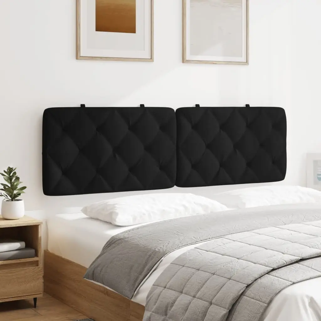 Queen Headboard Cushion 152cm Black Velvet Foam Filled Wall Mount