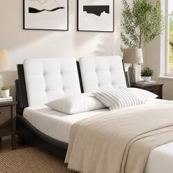 Elegant Wall-Mounted Bed Pillow 137cm Double in Black and White