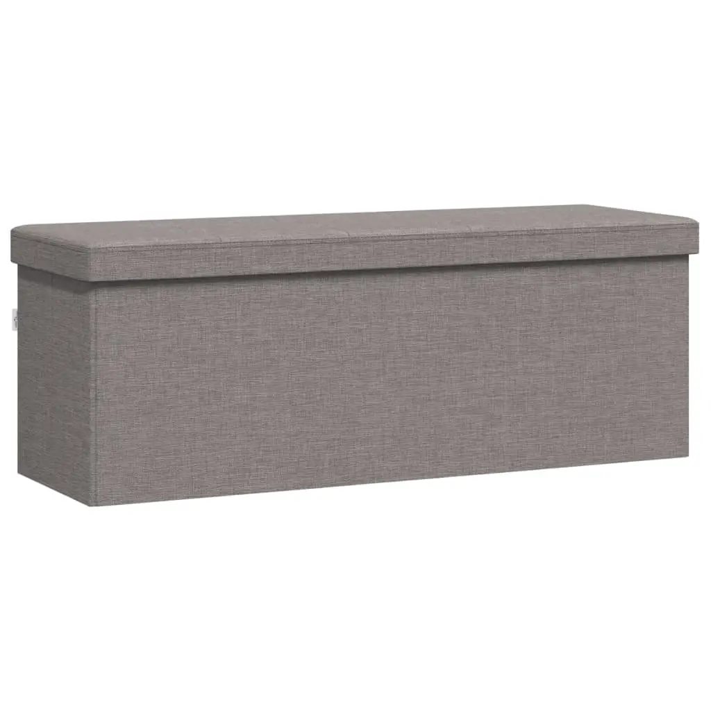 Storage Bench Foldable Grey Upholstered Seat Box Multi-Purpose for Entryway Hallway Living Room