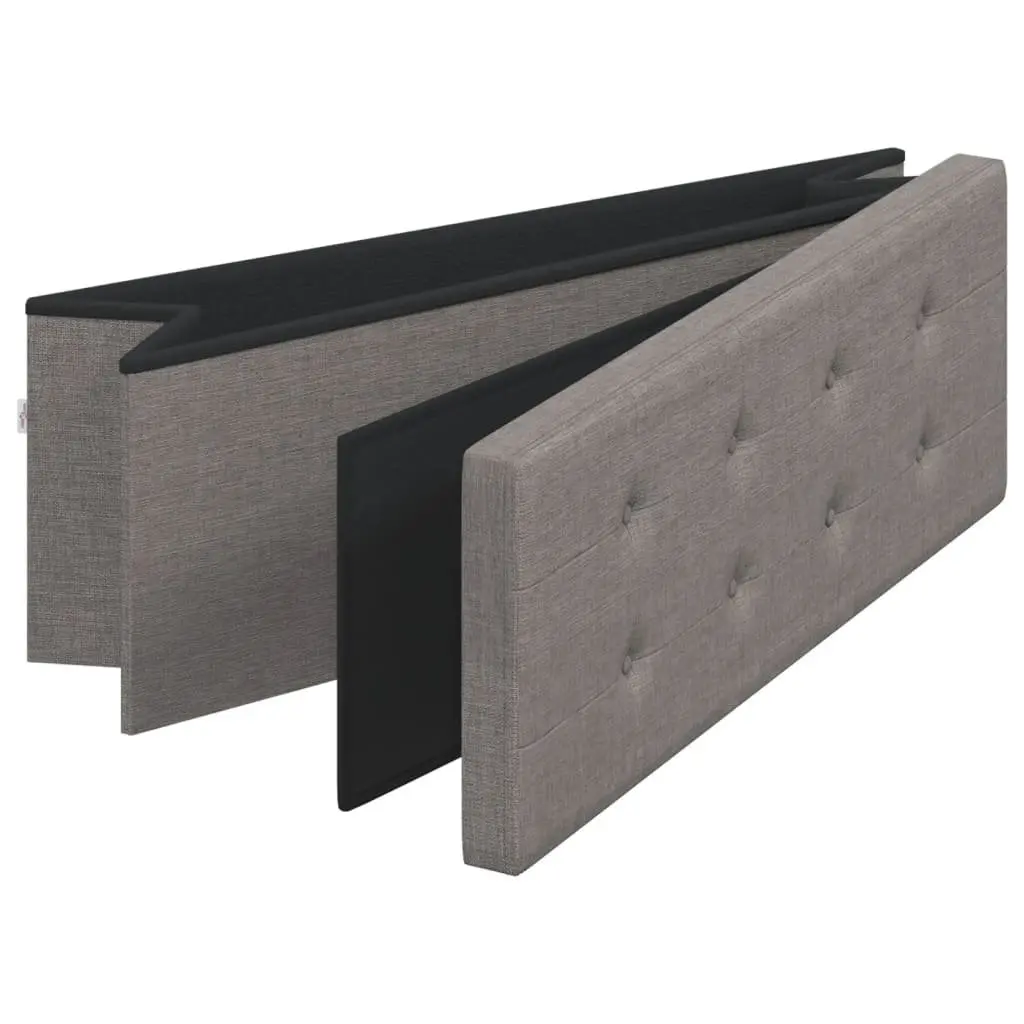 Storage Bench Foldable Grey Upholstered Seat Box Multi-Purpose for Entryway Hallway Living Room