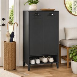 Shoe Cabinet Anthracite Grey Storage Organiser Cupboard Engineered Wood Unit
