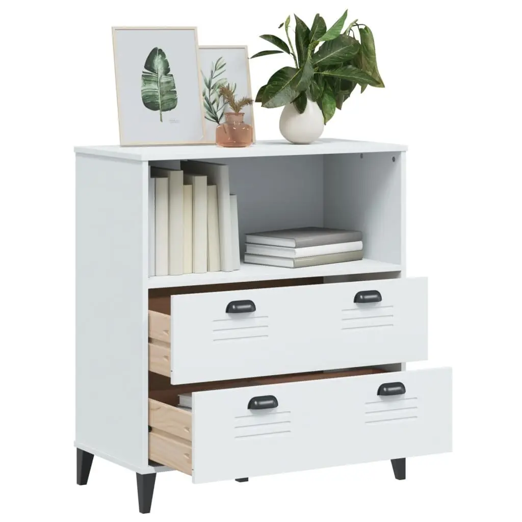 Bookcase White 80x40x90 cm Industrial Design Storage Shelving Unit Engineered