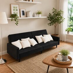 Versatile Black Velvet Sofa Bed for Your Home