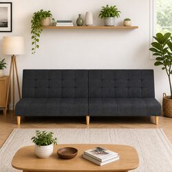 Functional 2-Seater Sofa Bed Grey for Versatile Spaces