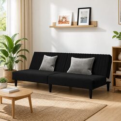 Enhance Your Space with the Black Velvet Sofa Bed