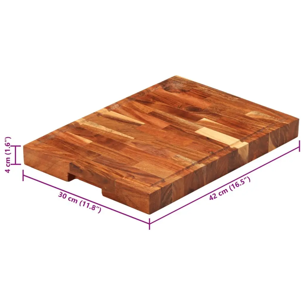 Solid Wood Chopping Board 42x30x4 cm Acacia Kitchen Cutting Serving Cheese