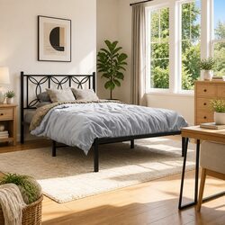 King Single Bed Frame with Headboard and Storage Space