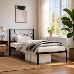 Enhance Your Bedroom with a Black Metal Bed Frame 90x190 cm