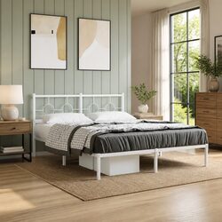 White Metal Bed Frame 150x200 cm Enhances Your Bedroom