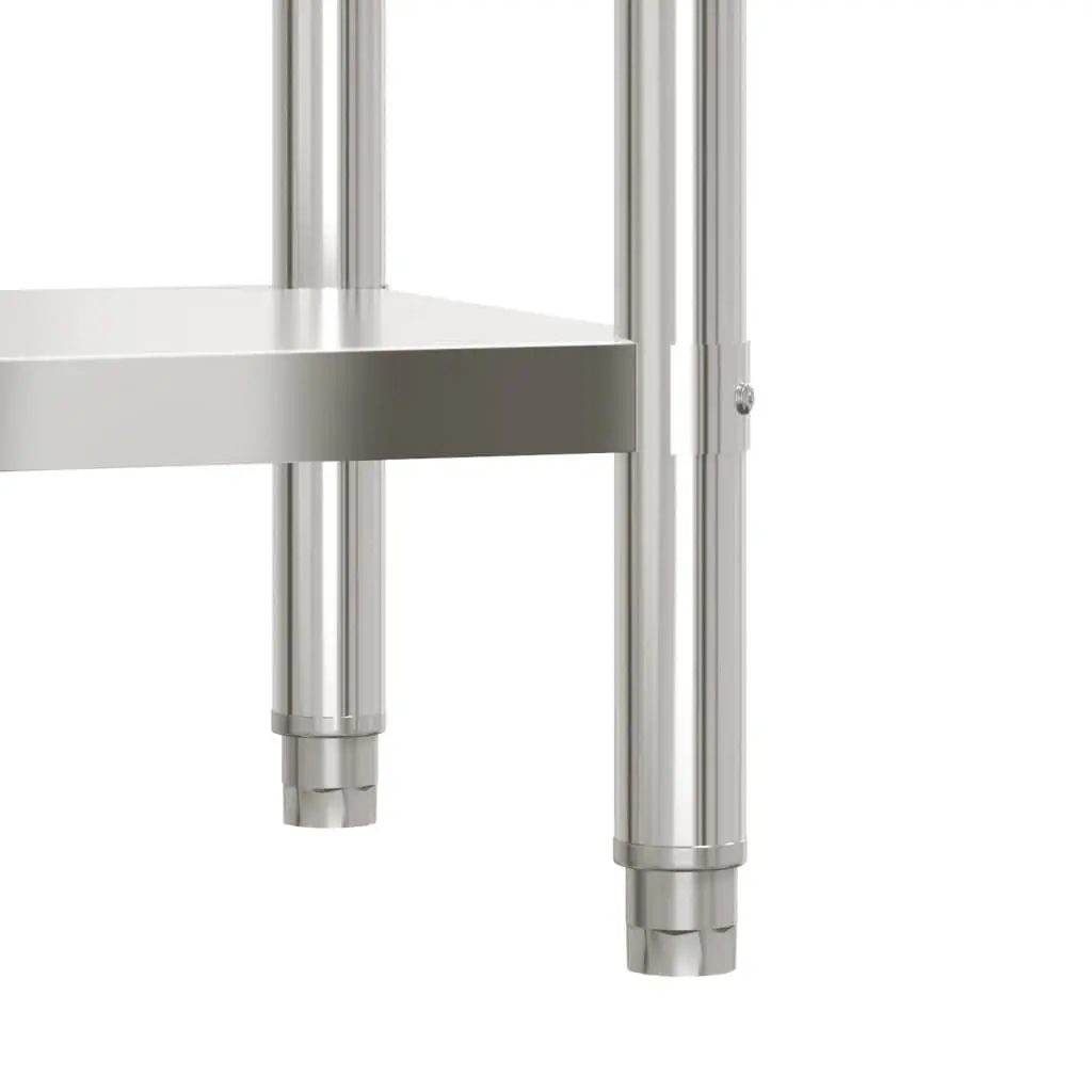 Stainless Steel Kitchen Work Table 82.5 x 55 x 93 cm with Backsplash and Bottom Shelf for Food Prep