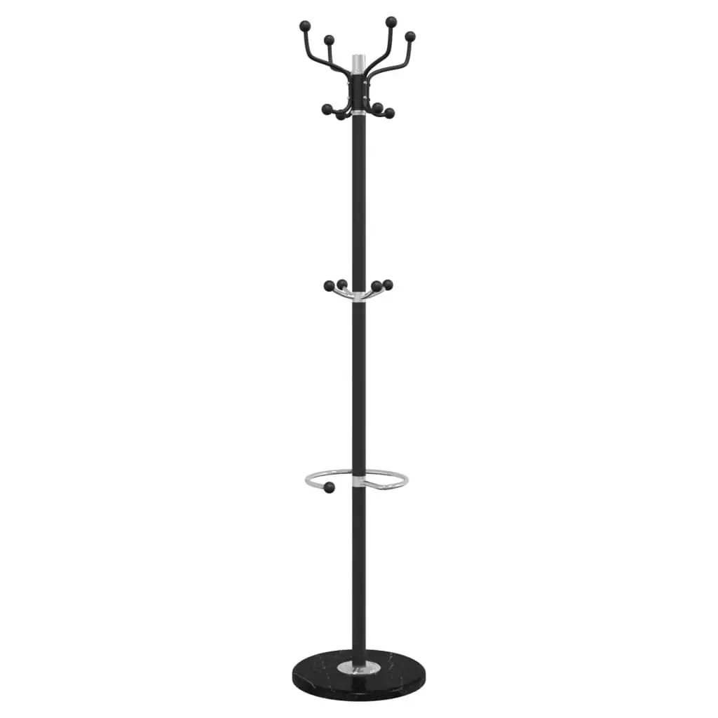 Coat Stand 180cm Powder-coated Iron Frame 12 Hooks Umbrella Holder Freestanding Storage