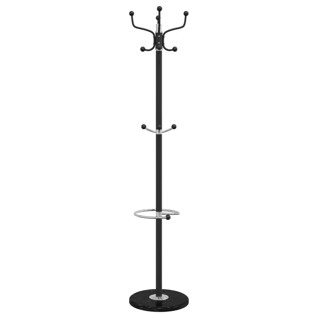 Coat Stand 180cm Powder-coated Iron Frame 12 Hooks Umbrella Holder Freestanding Storage