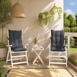 Stylish Highback Chair Cushions 2 pcs Anthracite for Your Patio