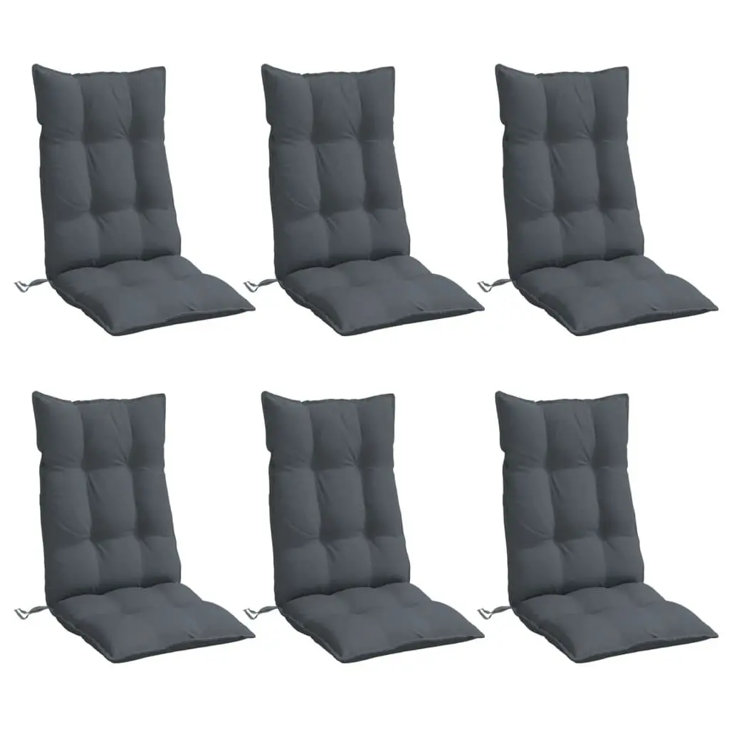 Highback Chair Cushions 6 pcs Anthracite Oxford Fabric Outdoor Garden Patio