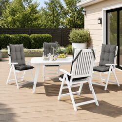 Elevate Your Space with 4 Grey Highback Chair Cushions