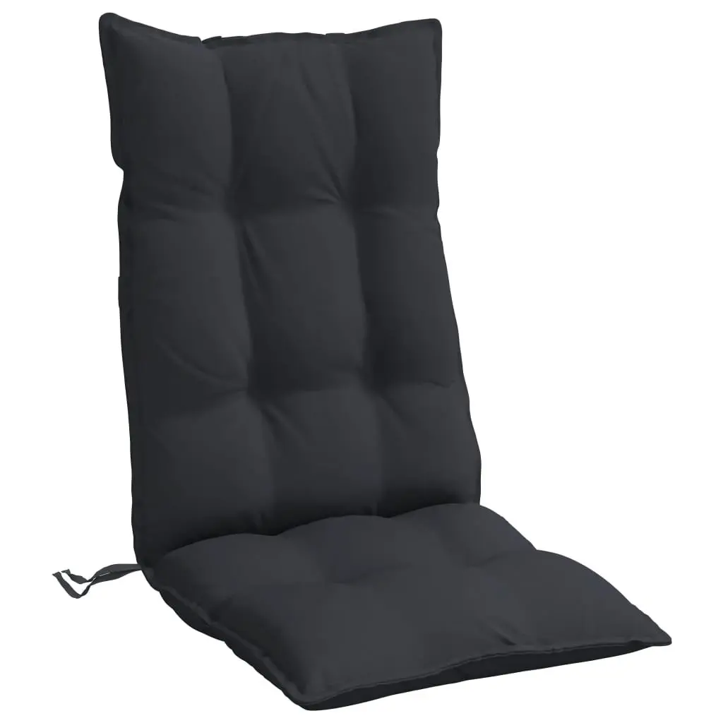 Highback Chair Cushions 4 Pack Black Oxford Fabric Outdoor Garden Patio Seat Pad