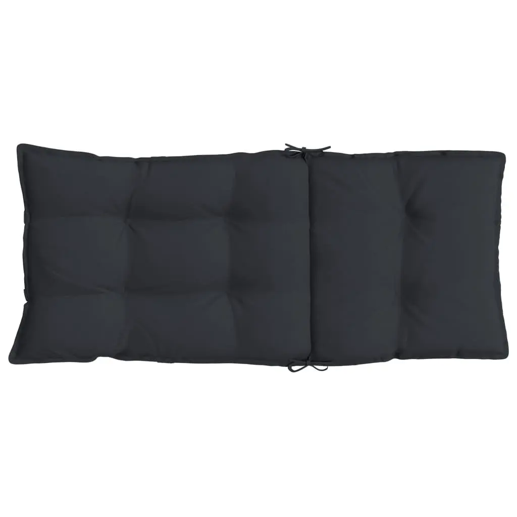 Highback Chair Cushions 4 Pack Black Oxford Fabric Outdoor Garden Patio Seat Pad